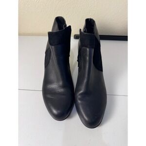 ABEO B.I.O. Vickie Ankle Boots Women 8.5 N Black Leather Suede Minimalist Office